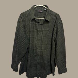 Round Tree  And York Flannel Plaid Shirt Long Sleeve Charcoal Shirt Size 2XL